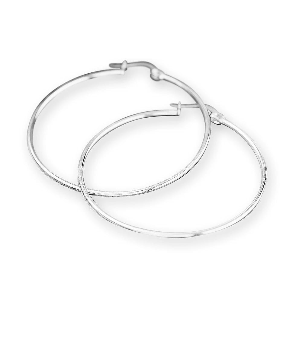 1.8" Hoop | 925 Sterling Silver Plain Earrings
