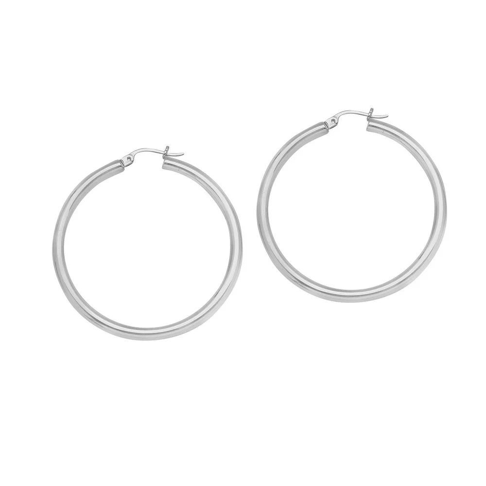 1.8" Hoop | 925 Sterling Silver Plain Earrings