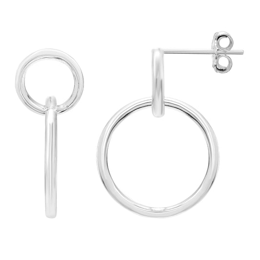 Double Circle Hoop | Sterling Silver Earrings
