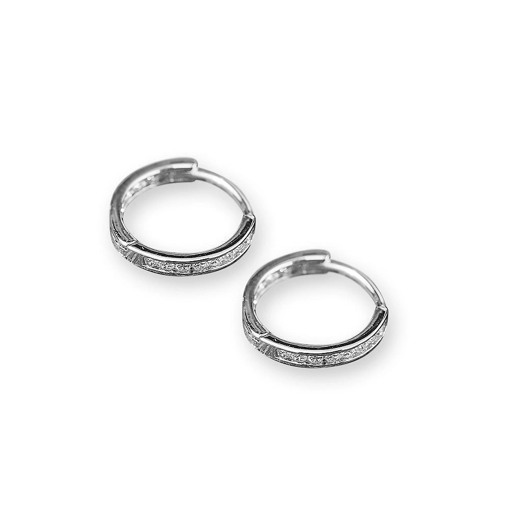 Single Row Huggie | 925 Sterling Silver Earrings