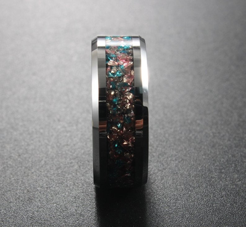 Mermaid Glass Tungsten Ring